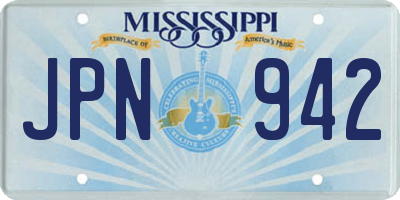 MS license plate JPN942