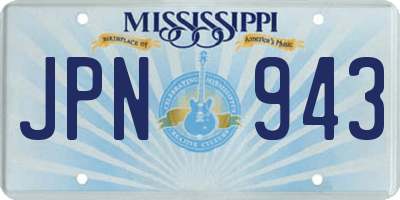 MS license plate JPN943