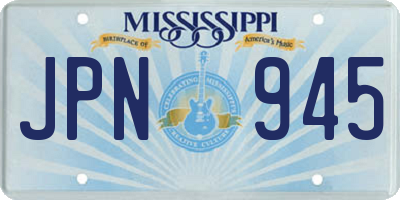 MS license plate JPN945