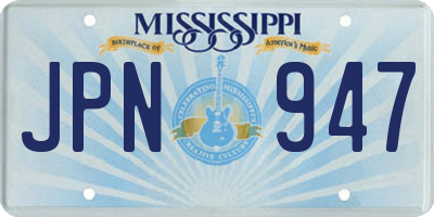 MS license plate JPN947