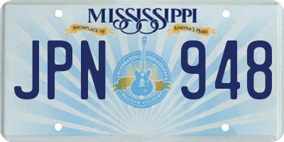 MS license plate JPN948