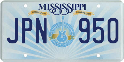 MS license plate JPN950