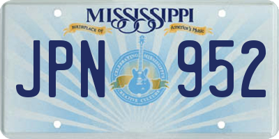 MS license plate JPN952