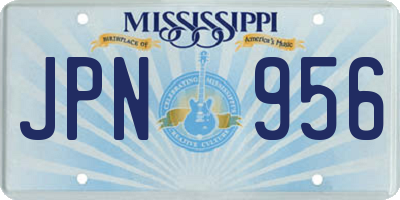 MS license plate JPN956