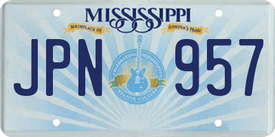 MS license plate JPN957