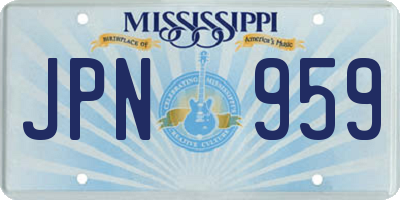 MS license plate JPN959