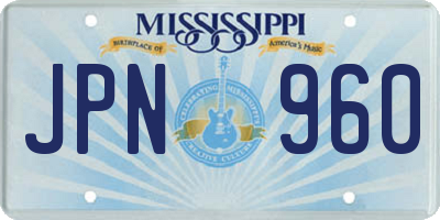 MS license plate JPN960