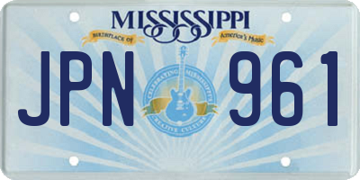 MS license plate JPN961