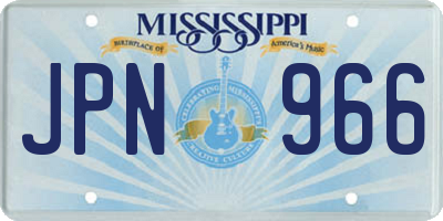 MS license plate JPN966
