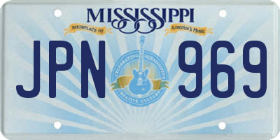 MS license plate JPN969