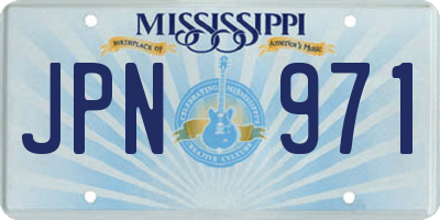 MS license plate JPN971
