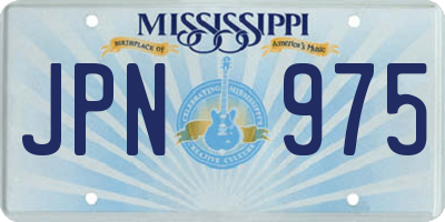 MS license plate JPN975