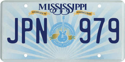 MS license plate JPN979