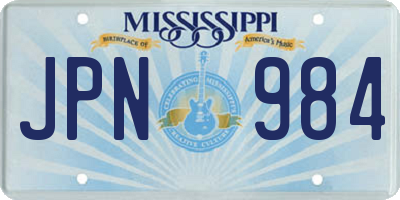 MS license plate JPN984