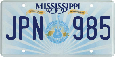 MS license plate JPN985