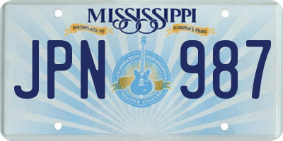 MS license plate JPN987