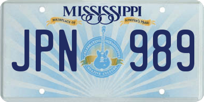 MS license plate JPN989
