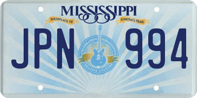 MS license plate JPN994