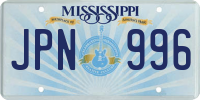 MS license plate JPN996