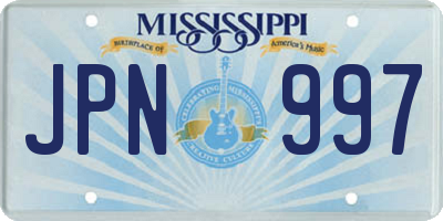 MS license plate JPN997