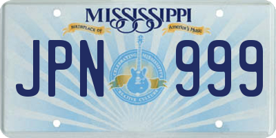 MS license plate JPN999