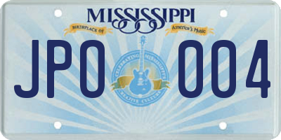 MS license plate JPO004