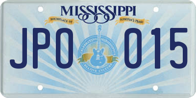 MS license plate JPO015