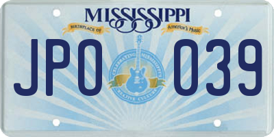MS license plate JPO039