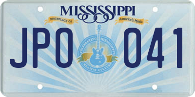 MS license plate JPO041