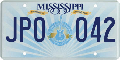 MS license plate JPO042