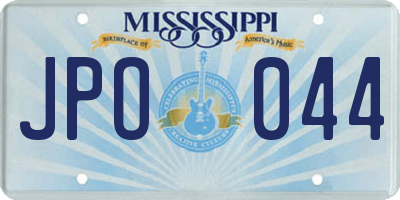 MS license plate JPO044