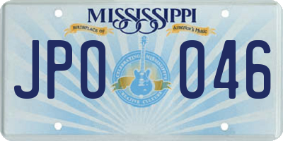 MS license plate JPO046