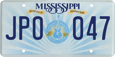 MS license plate JPO047