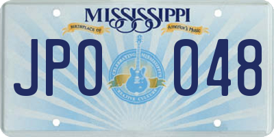 MS license plate JPO048