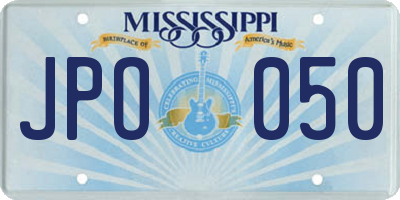 MS license plate JPO050