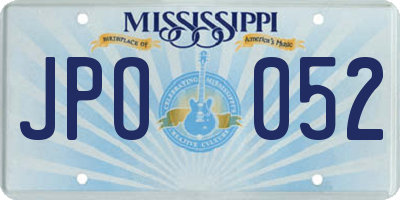 MS license plate JPO052