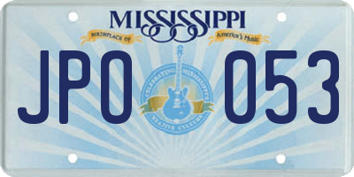 MS license plate JPO053