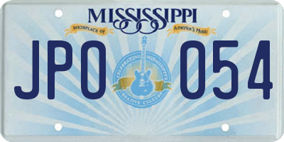 MS license plate JPO054
