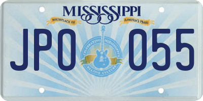 MS license plate JPO055