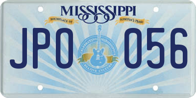 MS license plate JPO056