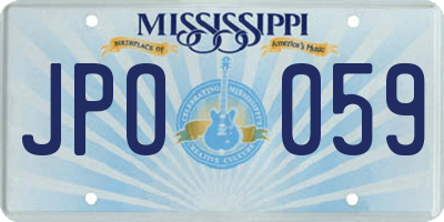 MS license plate JPO059