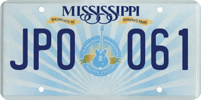 MS license plate JPO061