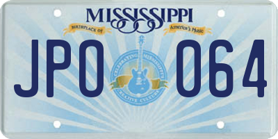 MS license plate JPO064