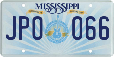 MS license plate JPO066