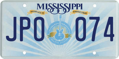 MS license plate JPO074