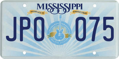 MS license plate JPO075
