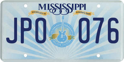 MS license plate JPO076