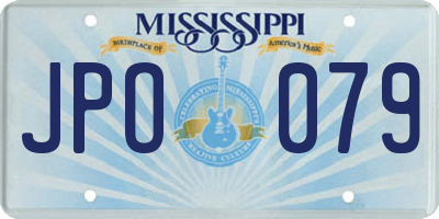 MS license plate JPO079