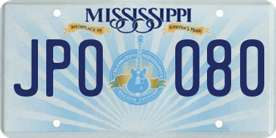 MS license plate JPO080