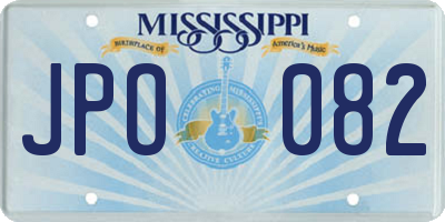 MS license plate JPO082